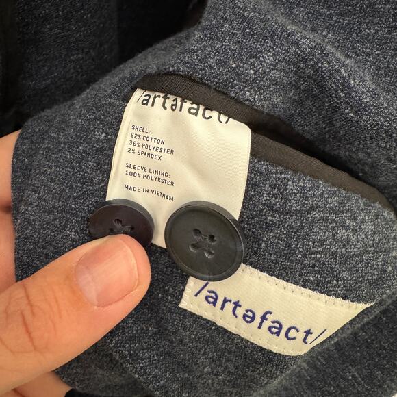 Artefact Heather Blue Knit 2 Button Blazer US Men's M - Picture 6 of 8